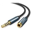 Кабель Ugreen AV118 3.5 мм - 3.5 мм (0.5 м, черный/синий)